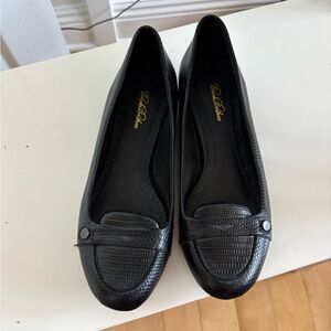 Brooks Brothers Black Textured Penny Loafers Flats